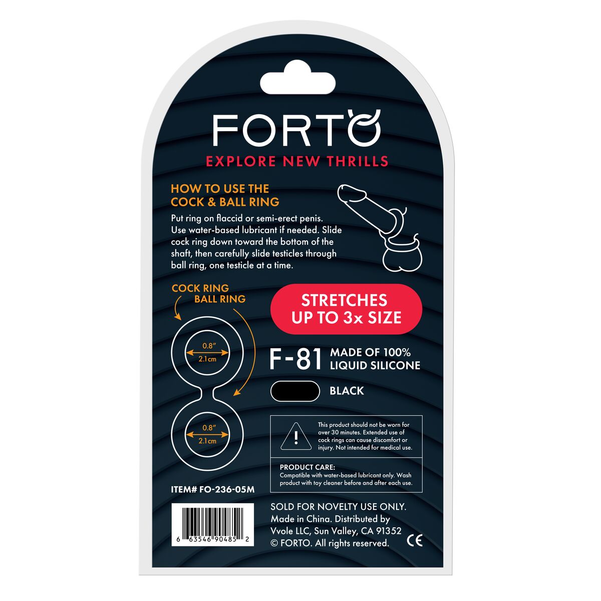 Anelli Fallici Forto Nero Ø 47 mm (Taglia unica) - Image 3