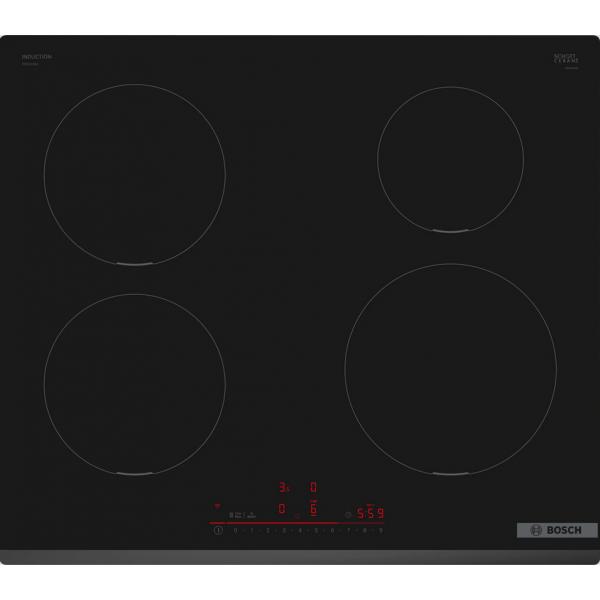 Piano Cottura A Induzione Da 60 Cm - Bosch Serie 6 - 4 Fuochi - Nero - H5,1 X L59,2 X P52,2 Cm - Pie631hb1e