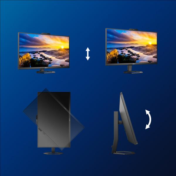 Philips Monitor 27 Led Ips 16:9 Qhd 1ms 300 Cdm, Hdmi / Dp Pivot, UsB-C, Webcam, Multimediale - Image 4