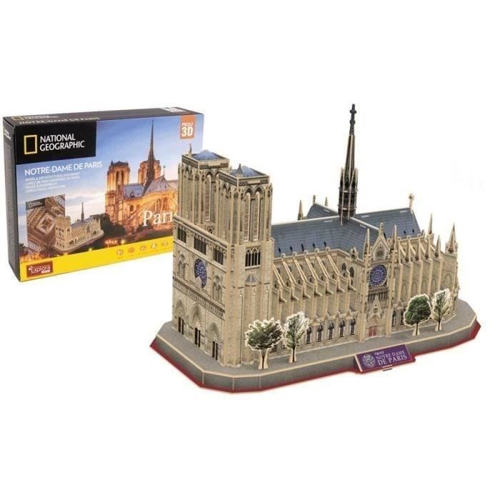 Puzzle 3d - Notre Dame De Paris - Gioco Di Costruzioni - Explora - 128 Pezzi - Da 8 Anni In su
