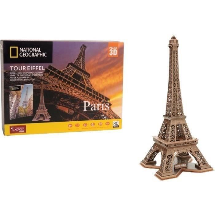 Puzzle 3d - Torre Eiffel - Gioco Di Costruzione - Explora - 80 Pezzi - Da 8 Anni In su