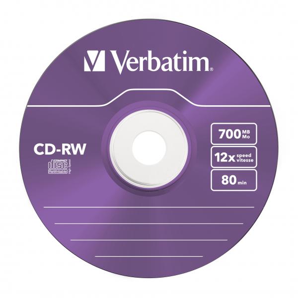 CD-R Verbatim CD-RW Colour 12x 700 MB 12x (5 Unità) - Image 3