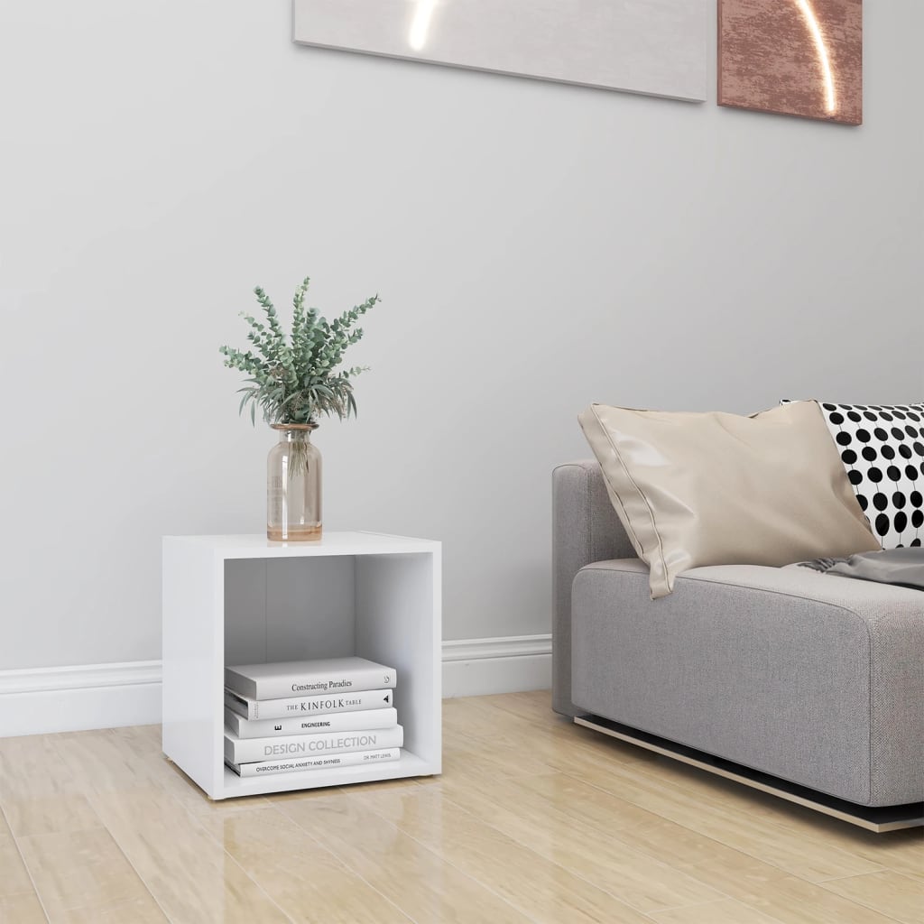 vidaXL Mueble para TV madera contrachapada blanco 37x35x37 cm - Image 6