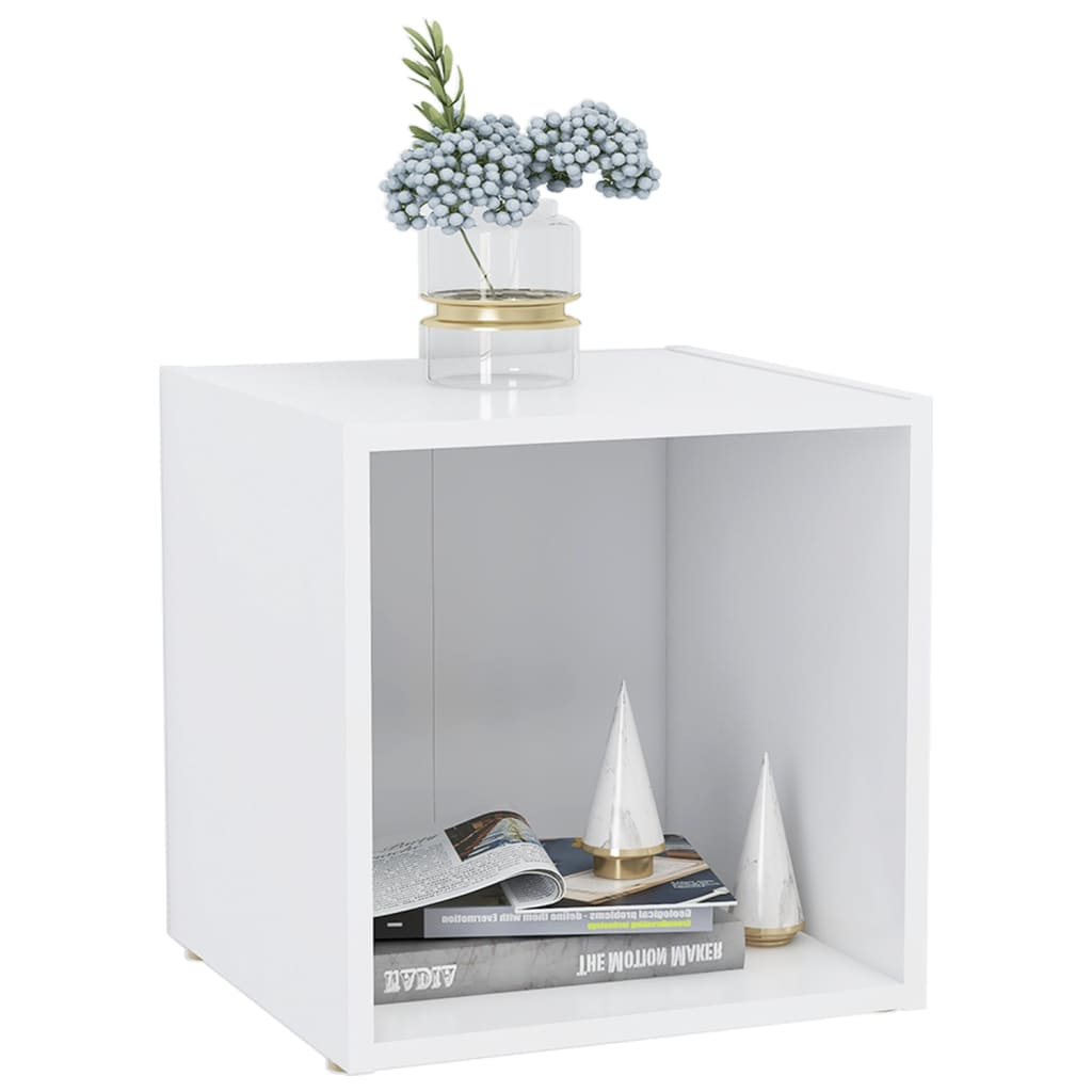 vidaXL Mueble para TV madera contrachapada blanco 37x35x37 cm - Image 5