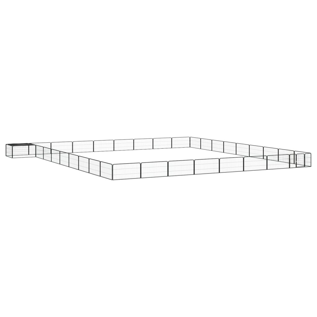 vidaXL Jaula perros 36 paneles acero recubierto polvo negro 100x50 cm