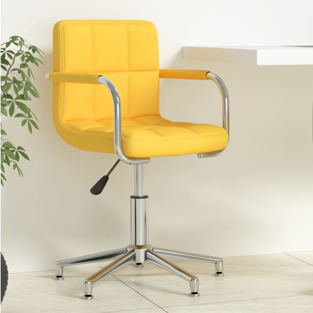 vidaXL Chaise pivotante de bureau Jaune moutarde Tissu