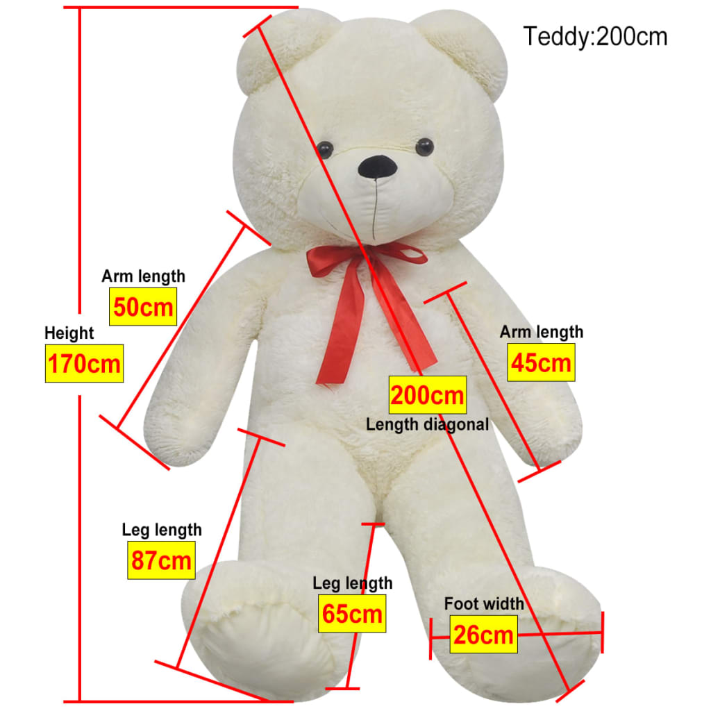 vidaXL Teddybär Kuscheltier Plüsch Weiß 170 cm - Image 5