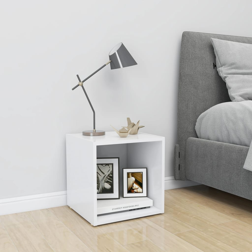 vidaXL Meuble TV Blanc 37x35x37 cm Bois d’ingénierie