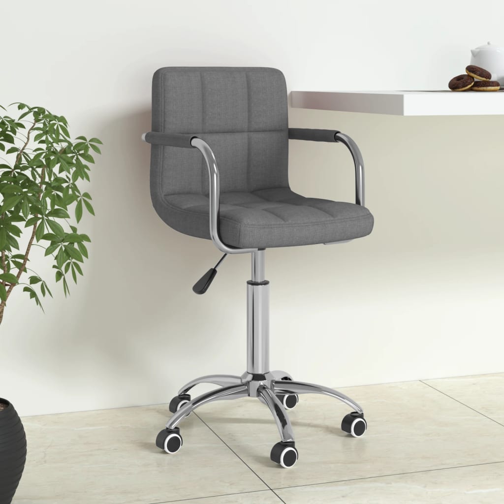 vidaXL Chaise pivotante de bureau Gris clair Tissu