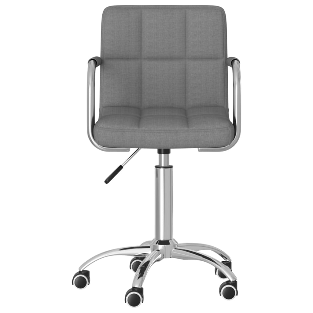 vidaXL Chaise pivotante de bureau Gris clair Tissu - Image 3