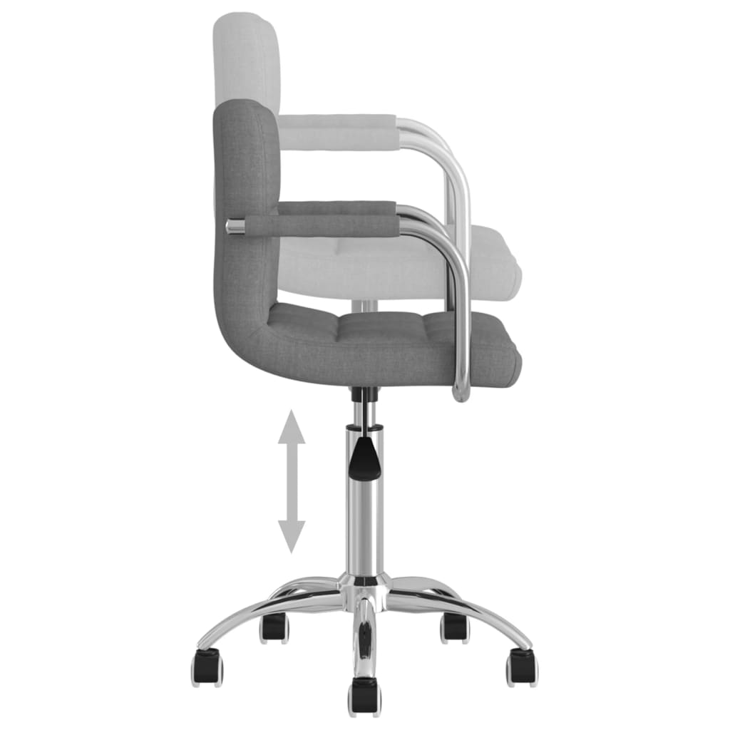 vidaXL Chaise pivotante de bureau Gris clair Tissu - Image 6