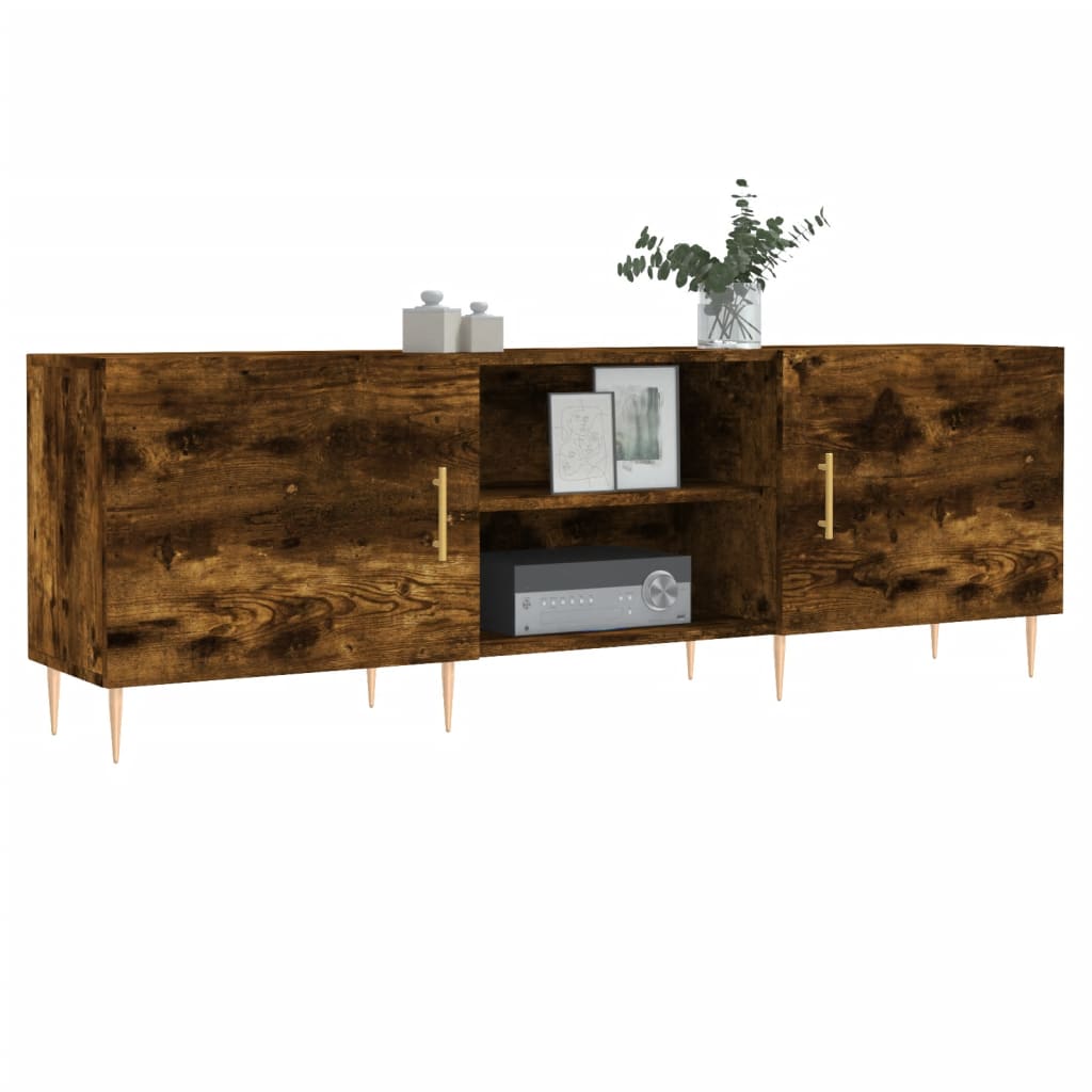 vidaXL Mueble de TV madera de ingeniería roble ahumado 150x30x50 cm - Image 3