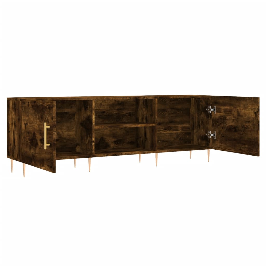 vidaXL Mueble de TV madera de ingeniería roble ahumado 150x30x50 cm - Image 6