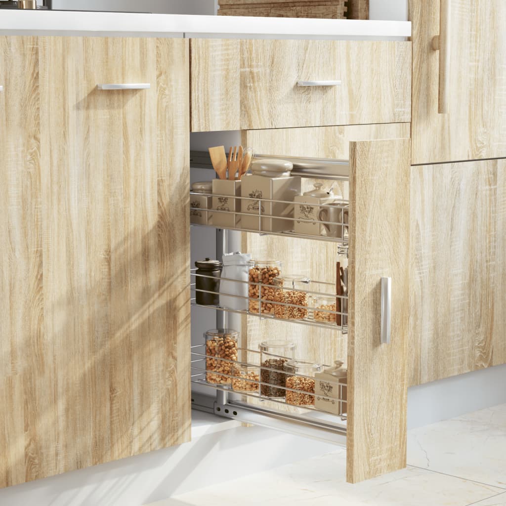 vidaXL Panier à 3 niveaux métallique de cuisine 47x15,5x55,5 cm