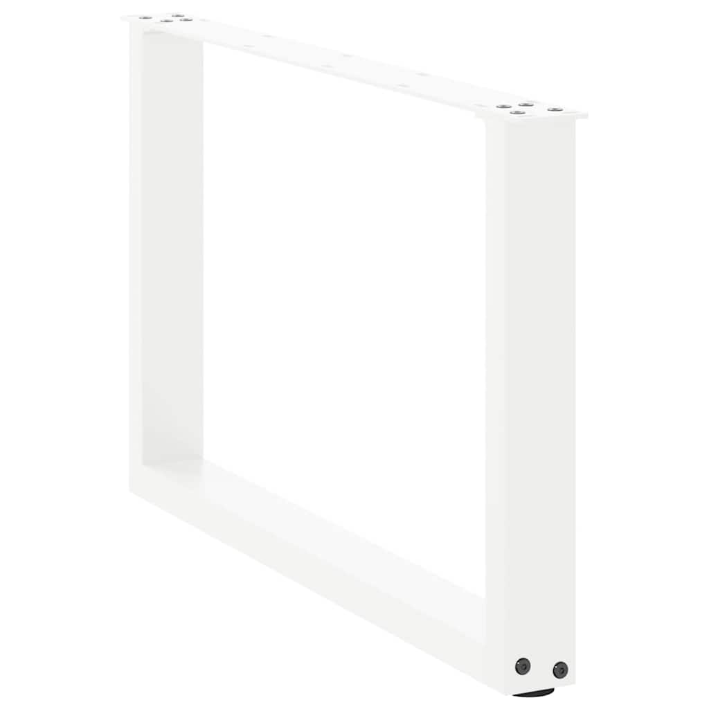 vidaXL Patas para mesa de centro en forma de U (2 unidades), color blanco, 60 x (42-43) cm, acero - Image 4
