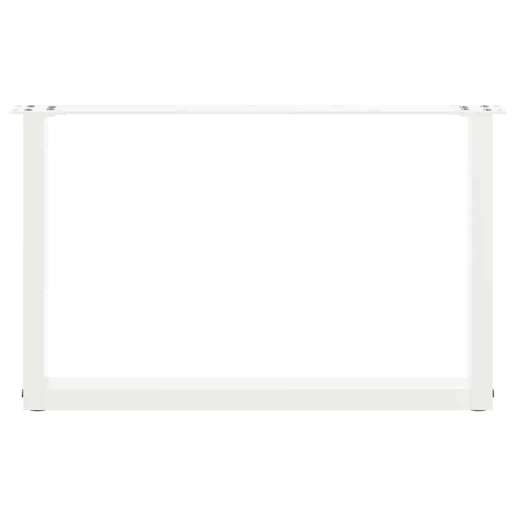 vidaXL Patas para mesa de centro en forma de U (2 unidades), color blanco, 60 x (42-43) cm, acero - Image 5