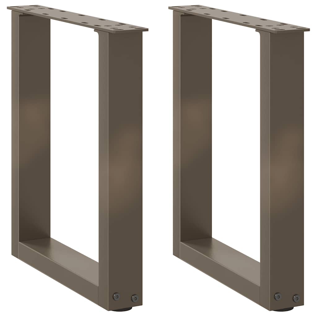 vidaXL Patas para mesa de centro en forma de U (2 unidades, acero natural, 38 x 42-43 cm)