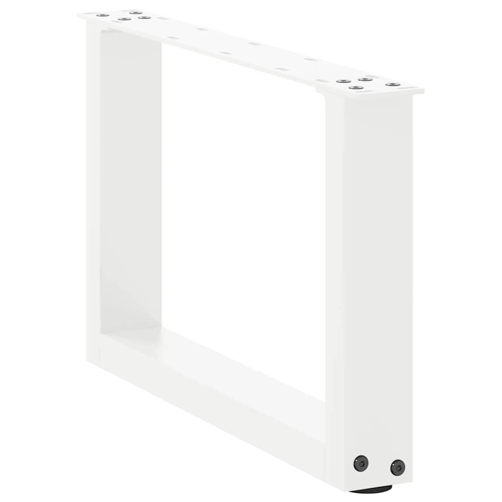vidaXL Patas para mesa de centro en forma de U (2 unidades), color blanco, 50 x (30-31) cm, acero - Image 4