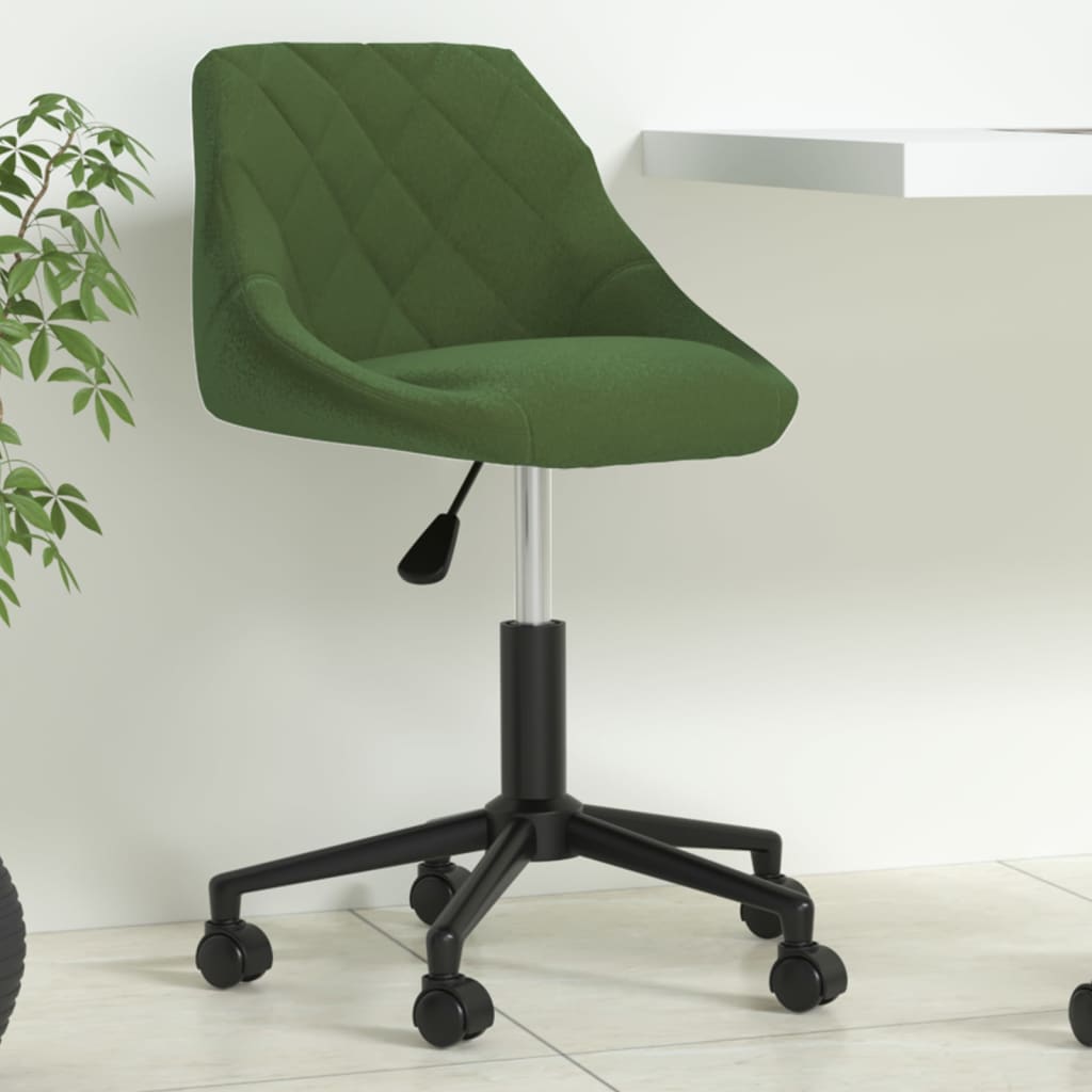 vidaXL Silla de oficina giratoria de terciopelo verde oscuro