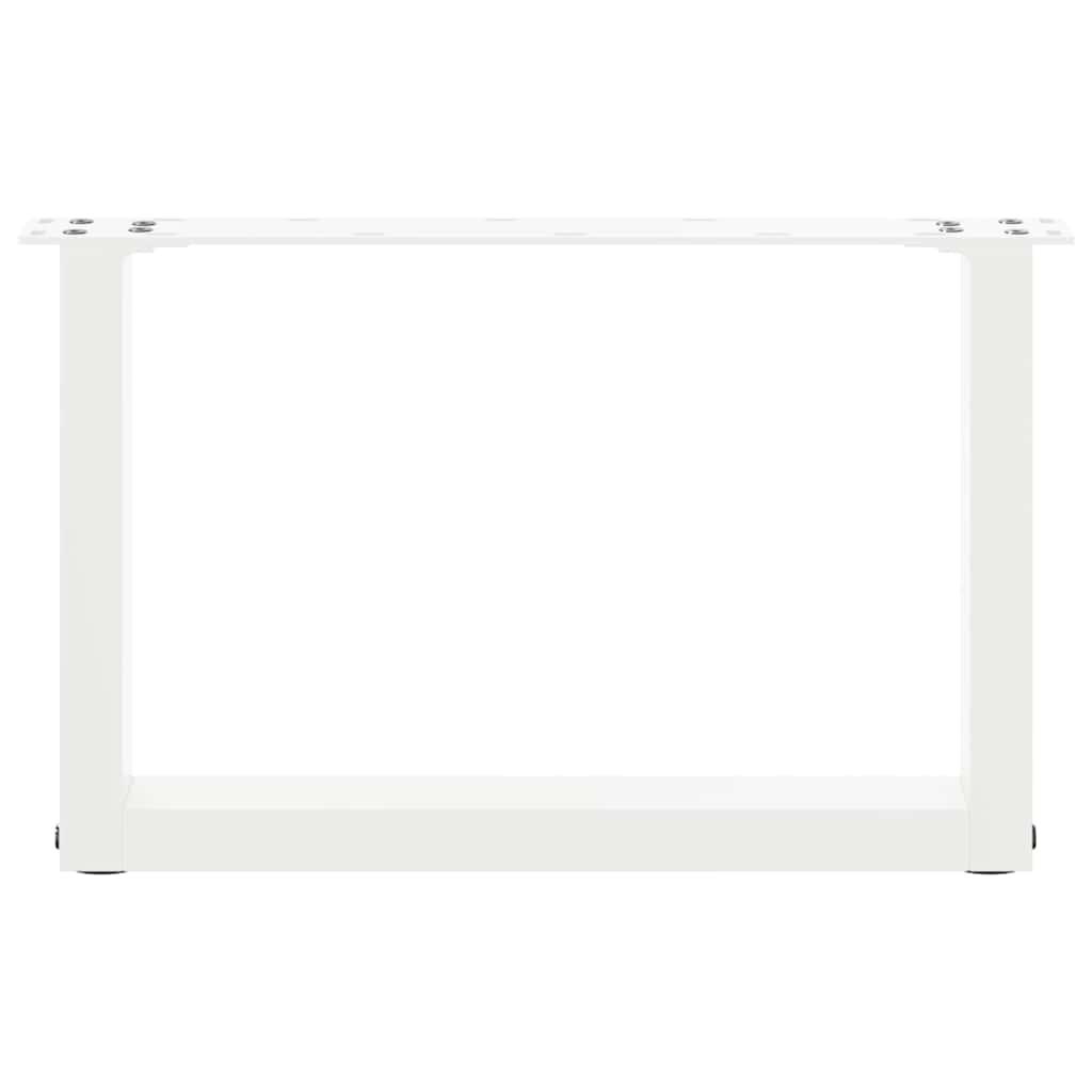 vidaXL Patas para mesa de centro en forma de U (2 unidades), color blanco, 50 x (30-31) cm, acero - Image 5