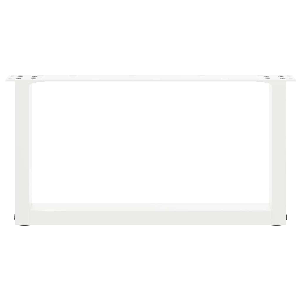 vidaXL Patas para mesa de centro en forma de U (2 unidades), color blanco, 70 x (30-31) cm, acero - Image 5