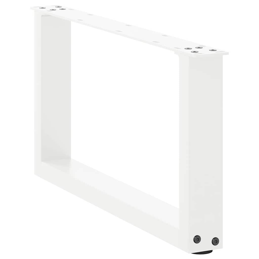 vidaXL Patas para mesa de centro en forma de U (2 unidades), color blanco, 70 x (30-31) cm, acero - Image 4