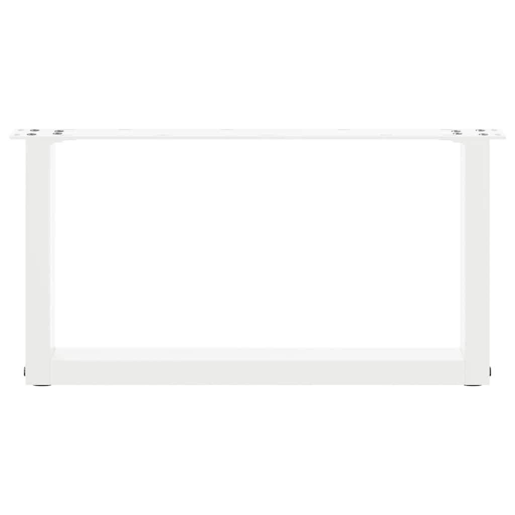 vidaXL Patas para mesa de centro en forma de U (2 unidades), color blanco, 60 x (30-31) cm, acero - Image 5