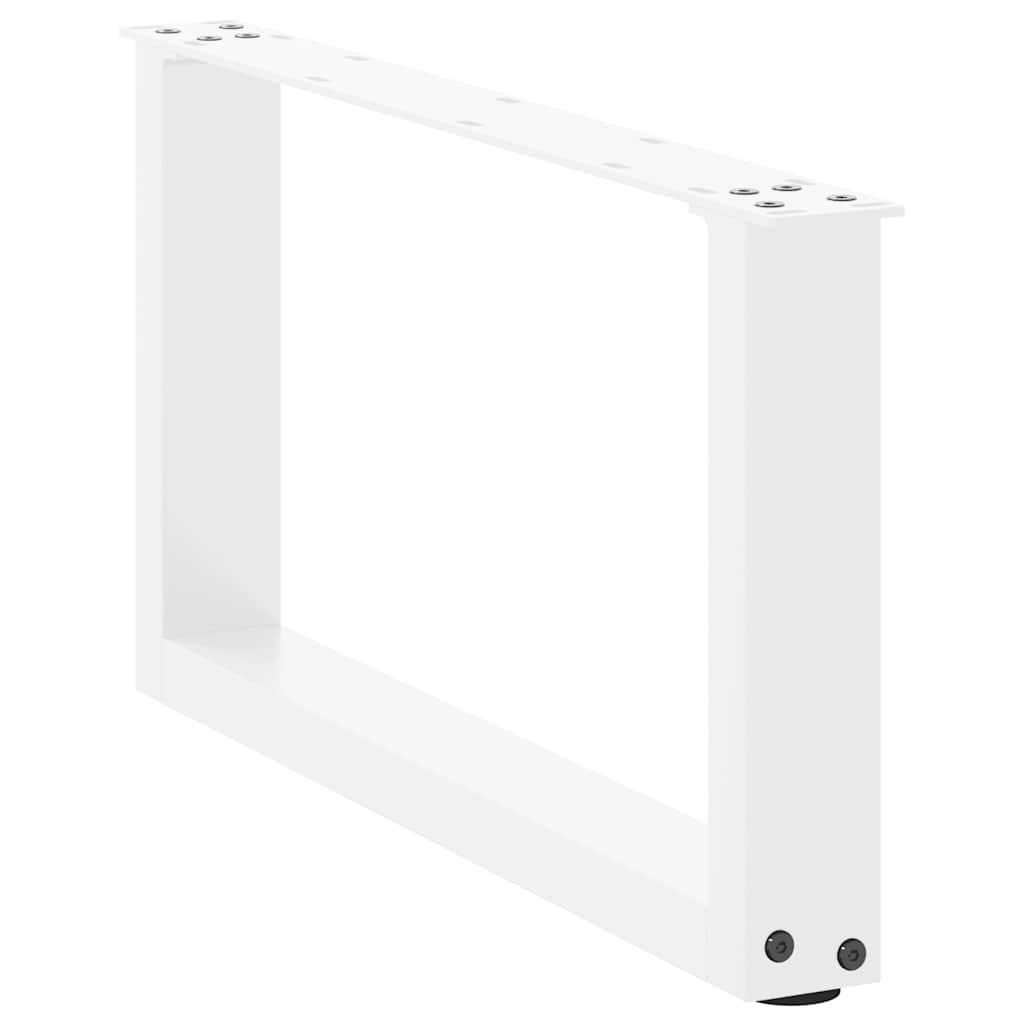 vidaXL Patas para mesa de centro en forma de U (2 unidades), color blanco, 60 x (30-31) cm, acero - Image 4