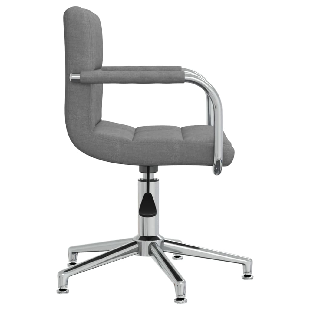 vidaXL Silla de oficina giratoria de tela gris claro - Image 4