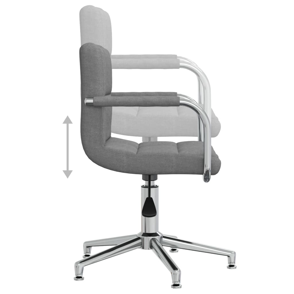 vidaXL Silla de oficina giratoria de tela gris claro - Image 6