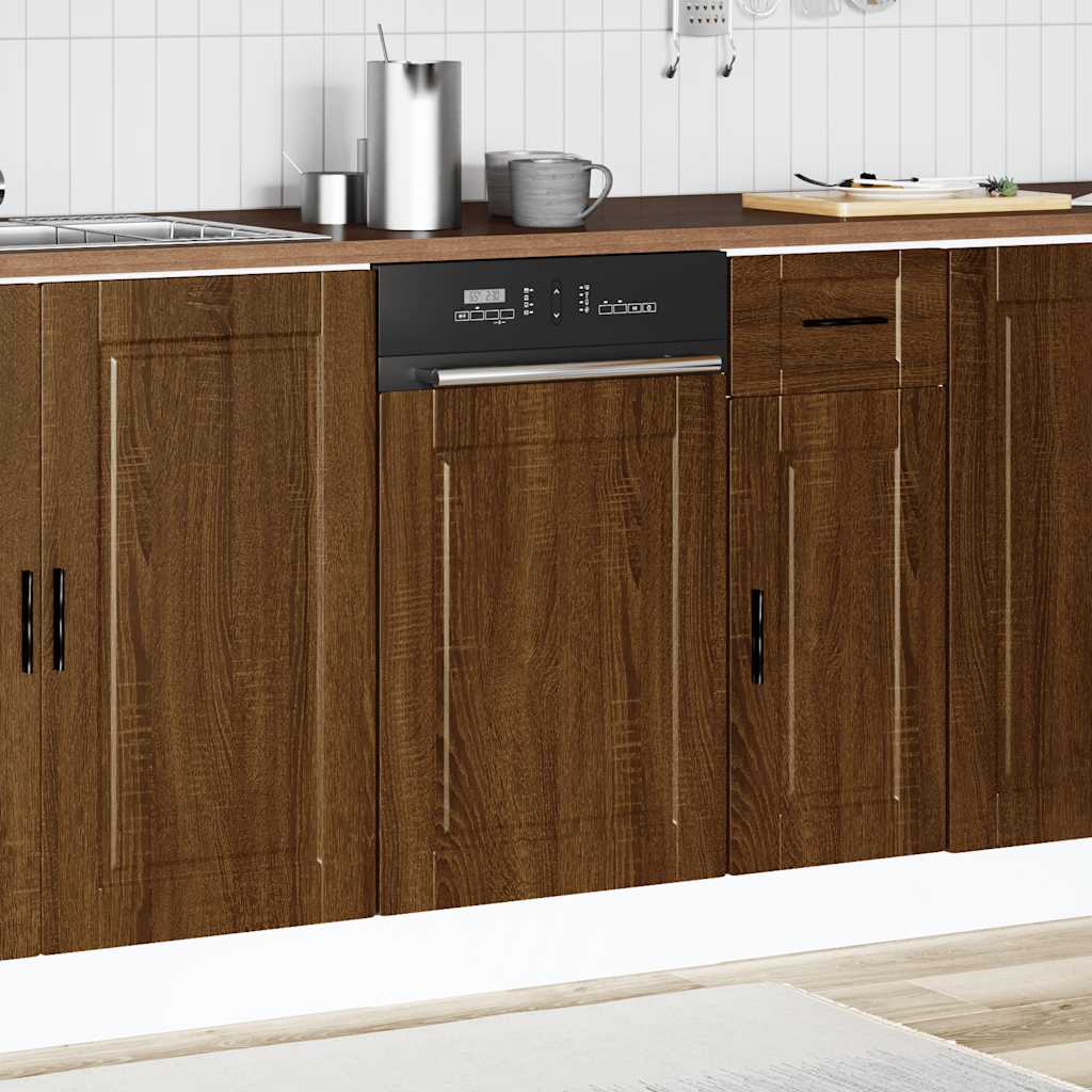 vidaXL Panel para lavavajillas Porto madera contrachapada roble marrón - Image 3