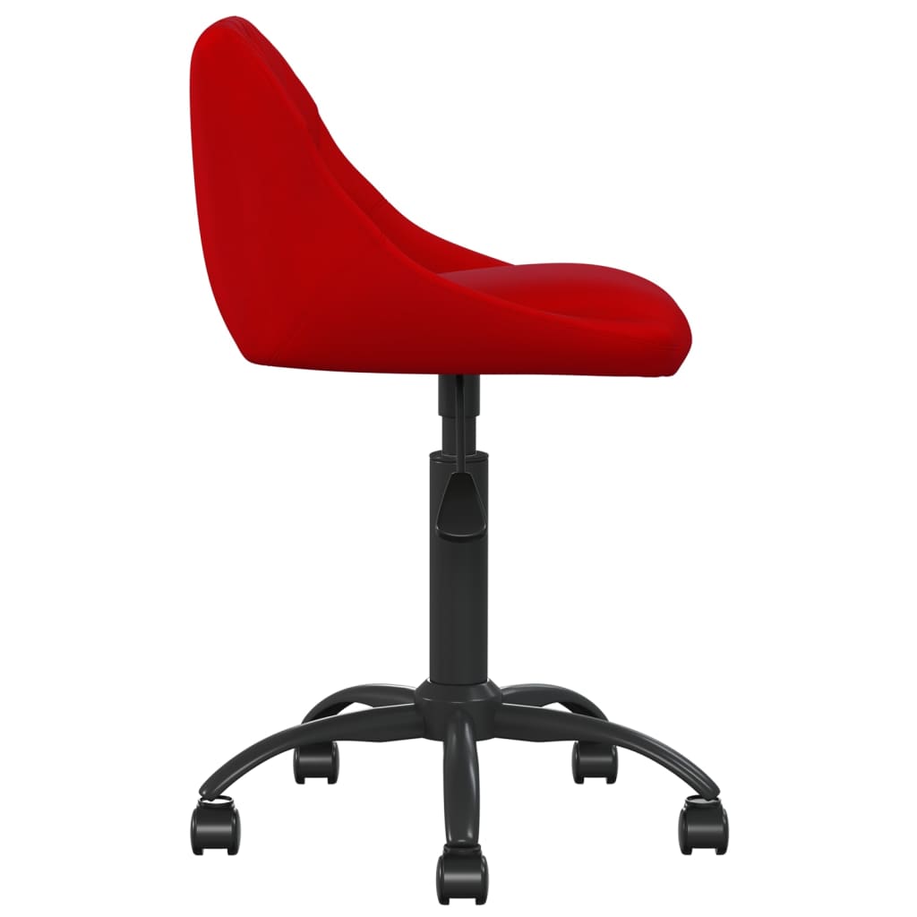 vidaXL Silla de oficina de terciopelo rojo tinto - Image 3