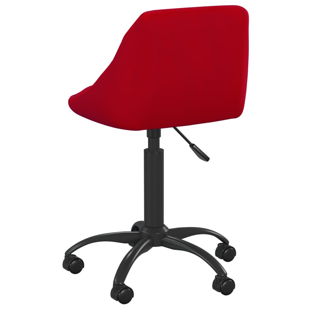 vidaXL Silla de oficina de terciopelo rojo tinto - Image 4