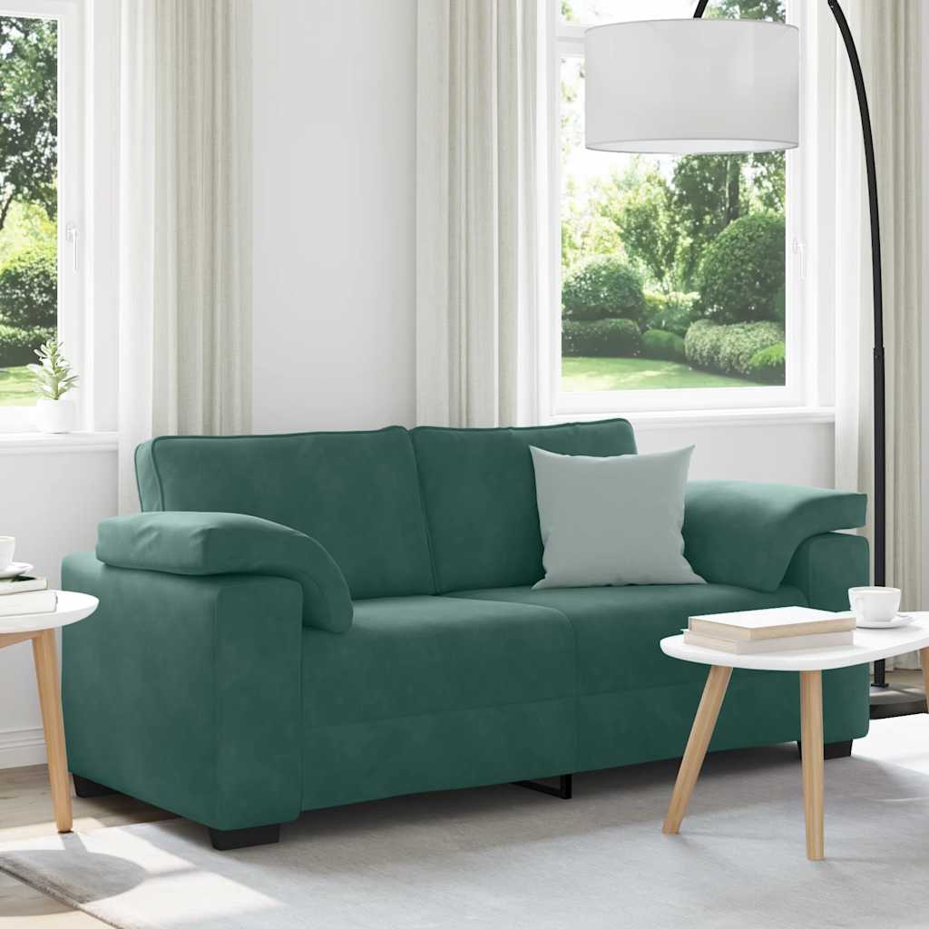 vidaXL Zweisitzer-Sofa Dunkelgrün 140 cm Samt