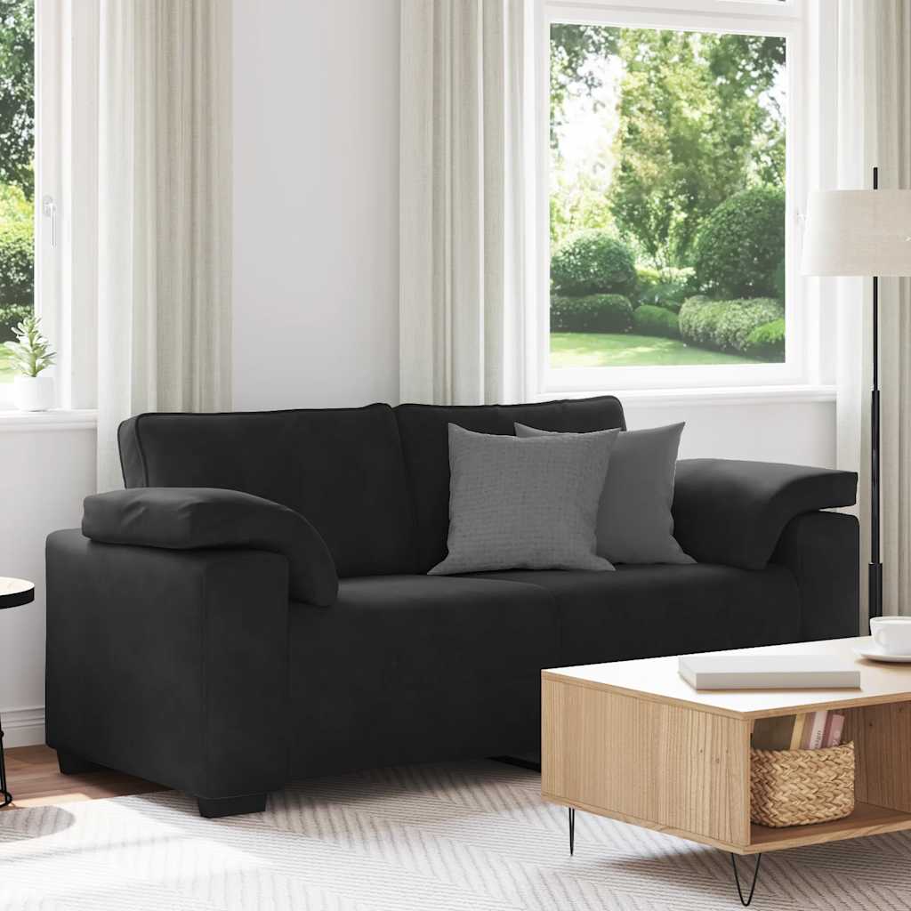vidaXL Zweisitzer-Sofa Schwarz 140 cm Samt