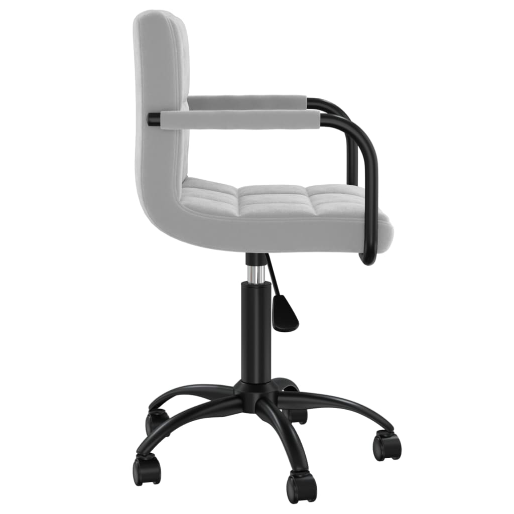 vidaXL Chaise pivotante de bureau Gris clair Velours - Image 4