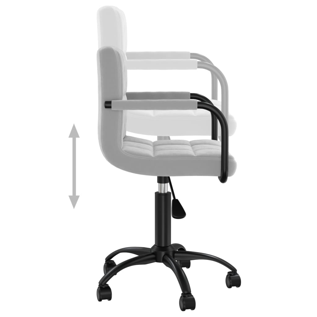vidaXL Chaise pivotante de bureau Gris clair Velours - Image 6