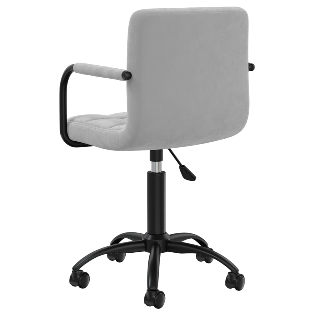 vidaXL Chaise pivotante de bureau Gris clair Velours - Image 5
