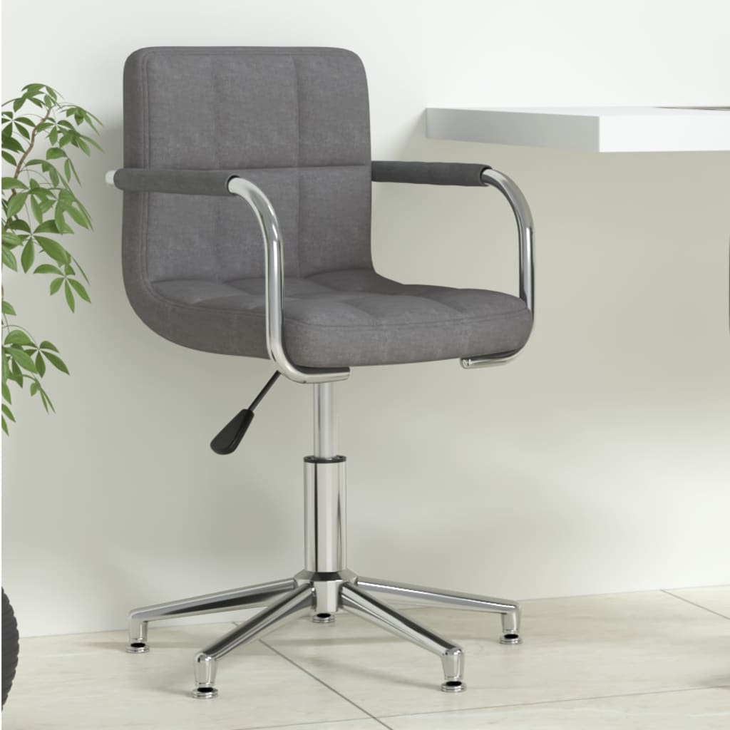 vidaXL Chaise pivotante de bureau Gris foncé Tissu