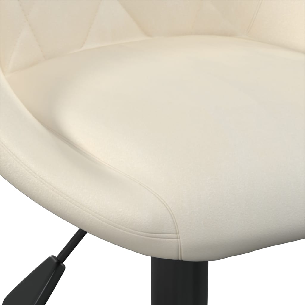 vidaXL Silla de oficina de terciopelo crema - Image 6