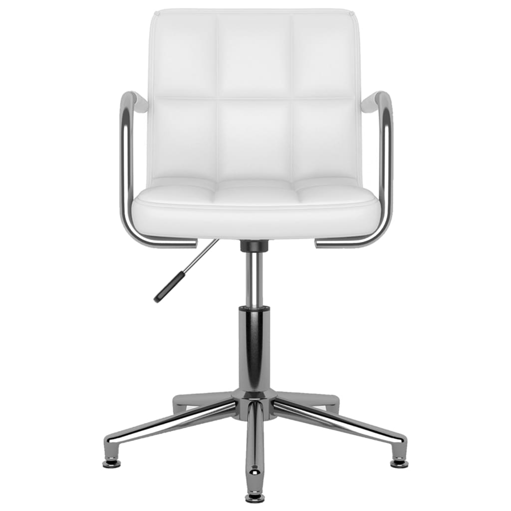 vidaXL Silla de oficina giratoria de cuero sintético blanco - Image 3
