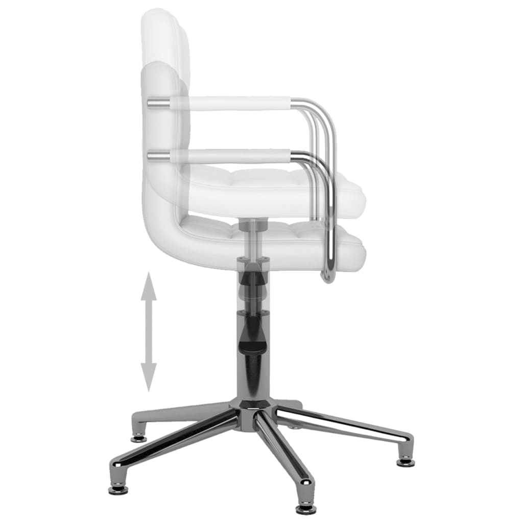 vidaXL Silla de oficina giratoria de cuero sintético blanco - Image 6