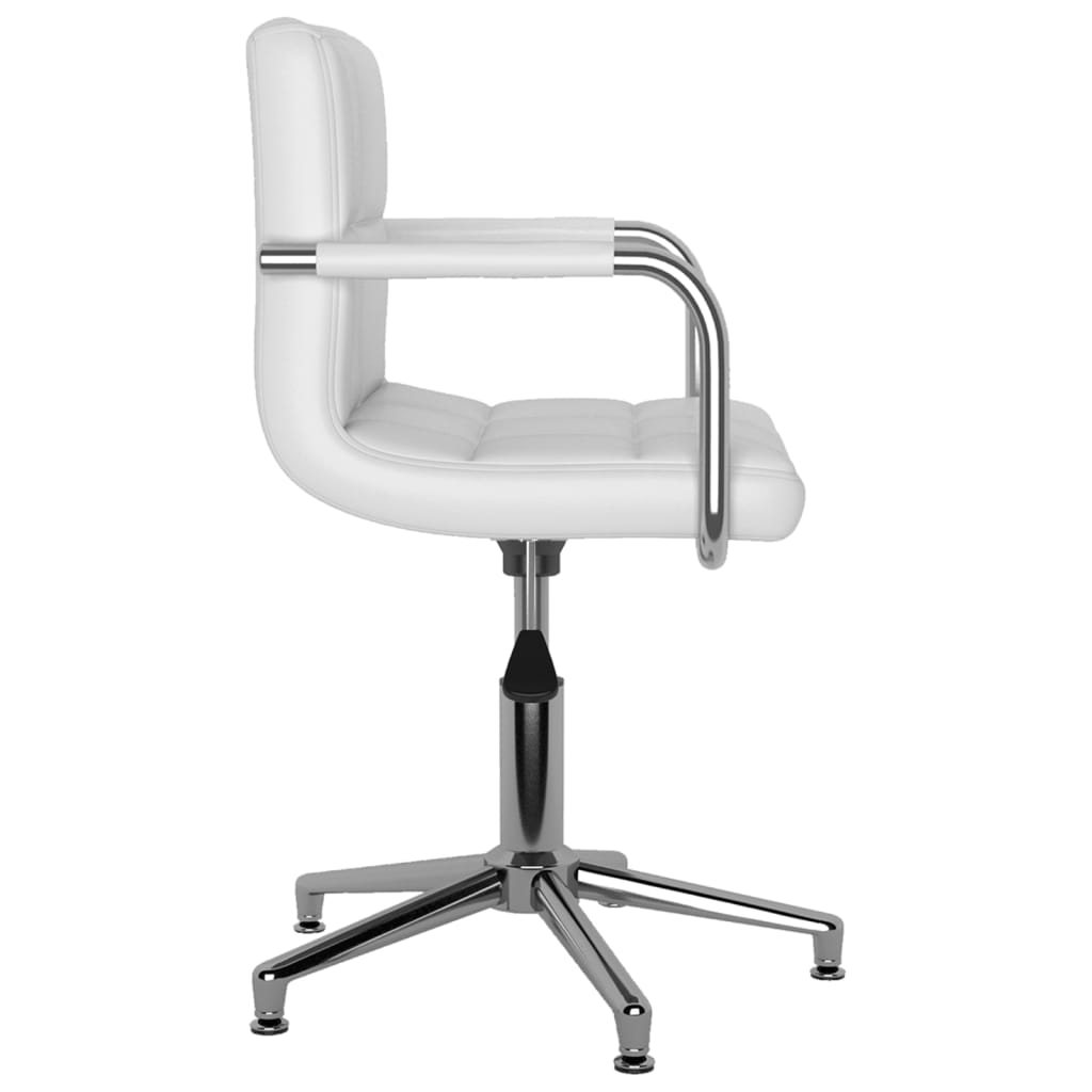 vidaXL Silla de oficina giratoria de cuero sintético blanco - Image 4
