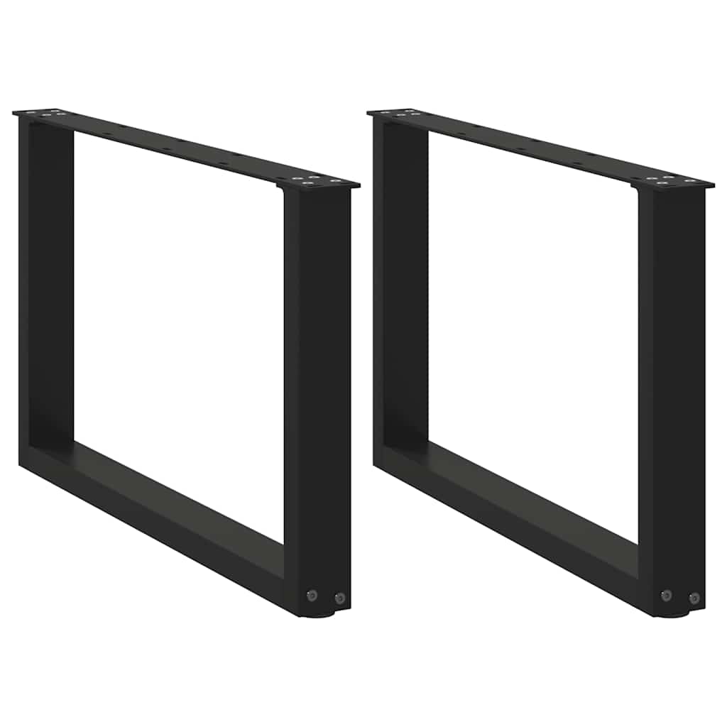 vidaXL Patas para mesa de centro en forma de U (2 unidades), color negro, 60 x (42-43) cm, acero