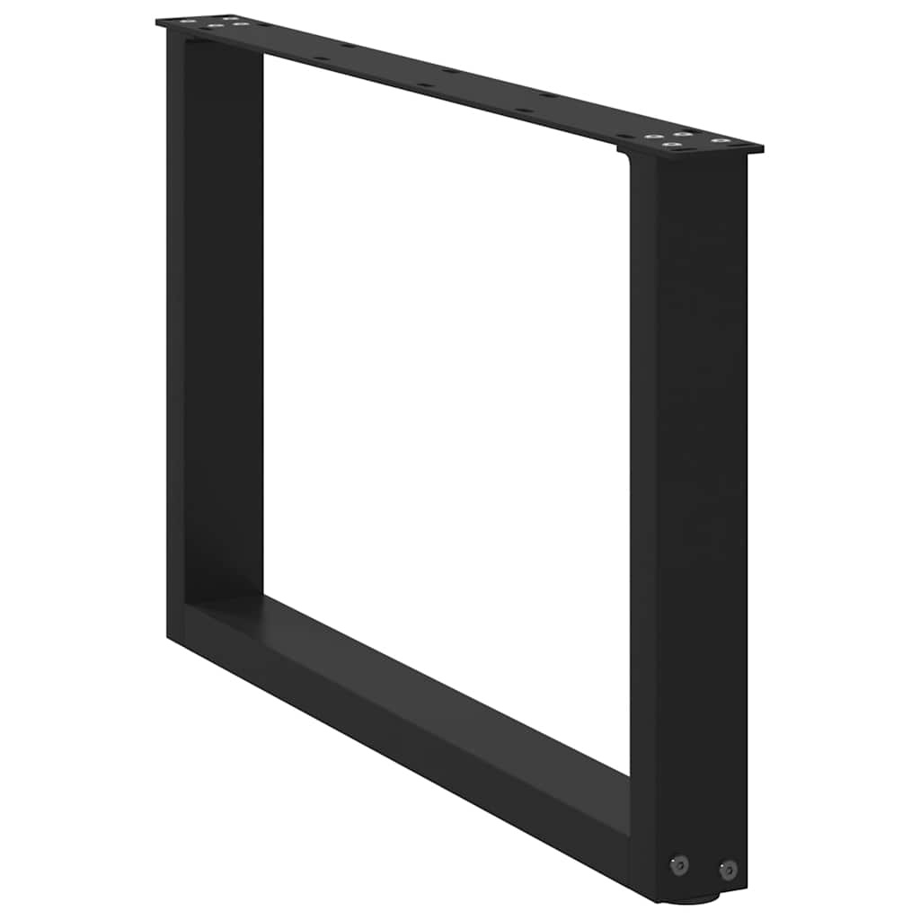 vidaXL Patas para mesa de centro en forma de U (2 unidades), color negro, 60 x (42-43) cm, acero - Image 4