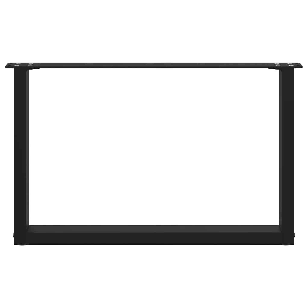 vidaXL Patas para mesa de centro en forma de U (2 unidades), color negro, 60 x (42-43) cm, acero - Image 5