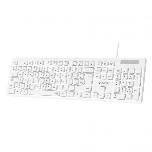 Tastiera Subblim SUBKBC0SSK51 Bianco Qwerty in Spagnolo