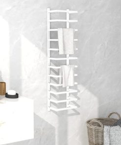 vidaXL Porte-serviette Blanc 24x12x96 cm Acier