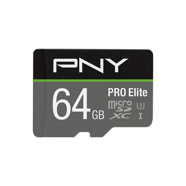 Scheda Di Memoria Micro SD con Adattatore PNY P-SDU64GV31100PRO-GE Pro Elite C10 64 GB