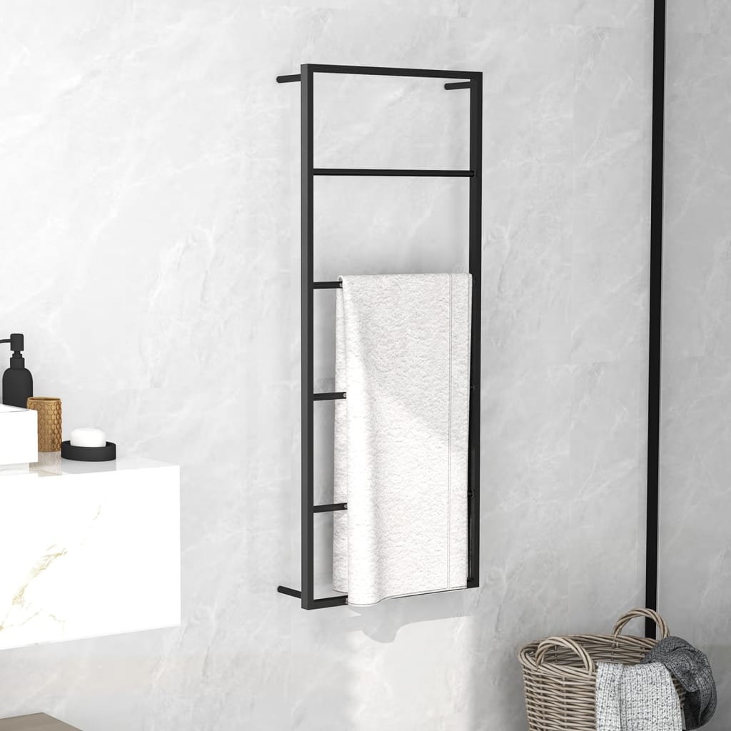 vidaXL Porte-serviette Noir 45x10x115 cm Acier